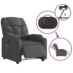 Acheter vidaXL Fauteuil inclinable de massage électrique gris foncé tissu