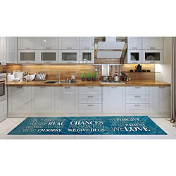 Alter Chemin de cuisine, 100% Made in Italy, Tapis résistant aux taches avec impression numérique, Tapis antidérapant et lavable, Modèle Heyuan, cm 240x52