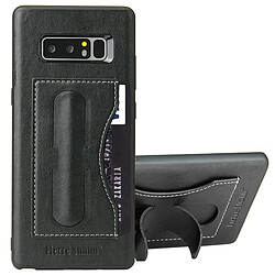 Wewoo Coque noir pour Samsung Galaxy Note 8 pleine couverture étui de protection en cuir avec titulaire et fente Fierre Shann carte