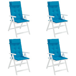 Avis vidaXL Coussins de chaise à dossier haut lot de 4 bleu clair