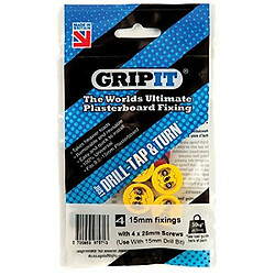 Grip It 132-258 fixations Jaune 13 mm avec 4 x 25 mm pour vis Lot de 8