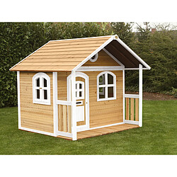 AXI Milan Maison Enfant en Bois FSC | Maison de Jeux pour l'extérieur / Jardin en marron & BLANC | Maisonnette / Cabane de Jeu avec des fenêtres pas cher