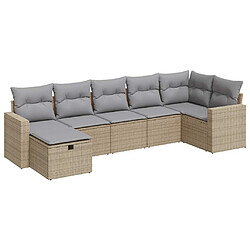 vidaXL Salon de jardin avec coussins 7 pcs beige résine tressée