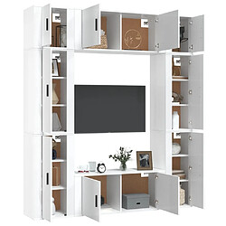 Avis Maison Chic Ensemble de meubles TV 8 pcs pour salon - Blanc brillant Bois d'ingénierie -MN25730