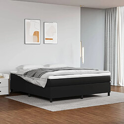 vidaXL Sommier à lattes de lit avec matelas Noir 180x200 cm Similicuir