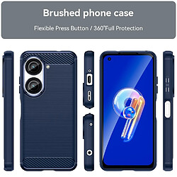 Htdmobiles Coque pour Asus Zenfone 9 5G - housse etui silicone gel carbone + film ecran - BLEU FONCE