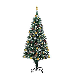 vidaXL Arbre de Noël artificiel pré-éclairé/boules pommes de pin 150cm