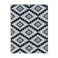 Avril Paris Tapis d'extérieur en plastique tressé - 120x160cm - Noir - Réversible - 100% polypropylène - 400gr / m2 - AJACCIO