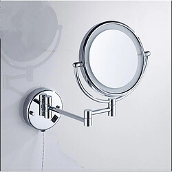 Universal Miroir de salle de bains installé sur le mur 8 pouces loupe en laiton lumière LED pliant miroir de maquillage miroir de maquillage cadeau pour madame |