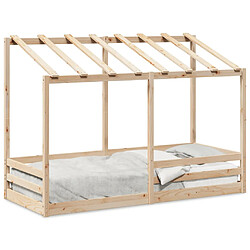 Vidaxl Lit pour enfants avec toit 75x190 cm bois massif de pin