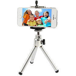 Wewoo Monopodes Selfie stick argent pour l'Appareil photo ou le téléphone portable Trépied rotatif portatif de 360 degrés