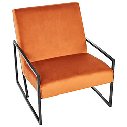 Beliani Fauteuil DELARY Velours Orange pas cher