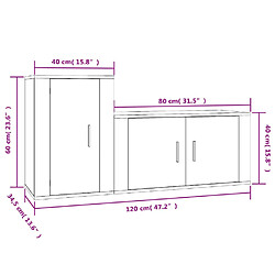 vidaXL Ensemble de meubles TV 2 pcs blanc brillant bois d'ingénierie pas cher