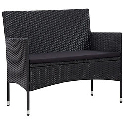 Acheter vidaXL Salon de jardin 5 pcs avec coussins résine tressée noir