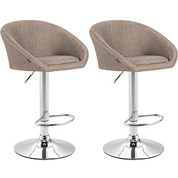 Non Lot de 2 tabourets de bar Miami V2 tissu chrome