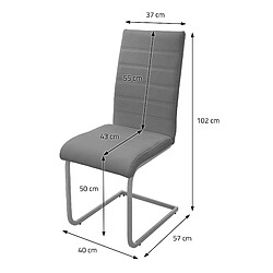 ML-Design Lot de 2 chaises de salle à manger chaise de cuisine chaise cantilever chaise rembourrée chaise pivotante pas cher