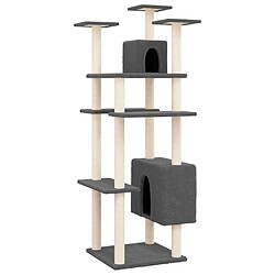 vidaXL Arbre à chat avec griffoirs en sisal Gris foncé 162 cm