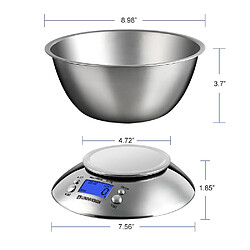 Universal Échelle de cuisine numérique Échelle alimentaire multifonctionnelle de haute précision, bol amovible 2,15 L volume de liquide, température ambiante, 11 lb/5 kg | pas cher