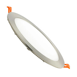 Ledkia Dalle LED 15W Ronde Extra-Plate Coupe Ø 170 mm Argentée Blanc chaud 3000K