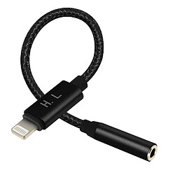 Avizar Adaptateur Audio Lightning vers Jack 3.5mm Son de qualité 13cm HL-103 - Noir