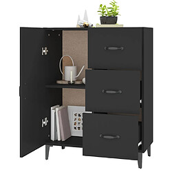 Avis vidaXL Buffet noir 69,5x34x90 cm bois d'ingénierie