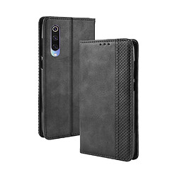 Wewoo Housse Coque Étui en cuir à boucle magnétique avec rétro pour Crazy Horse Texture Xiaomi Mi CC9 / édition Meitu de Xiaomi Mi CC9mtavec support et fentes cartes et cadre photo Noir