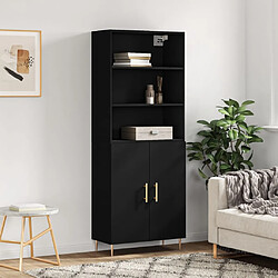 vidaXL Buffet haut Noir 69,5x34x180 cm Bois d'ingénierie