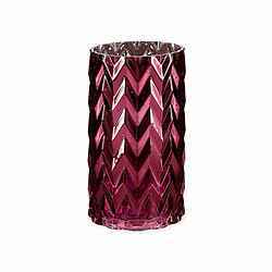 Gift Decor Vase Taillé Epis Rose Verre 11,3 x 19,5 x 11,3 cm (6 Unités)