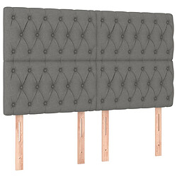 Acheter Maison Chic Tête de lit scandinave à LED,meuble de chambre Gris foncé 144x7x118/128 cm Tissu -MN13021