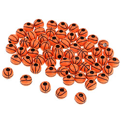 Avis 60 perles de basket-ball de sport en résine perles rondes artisanat fournitures orange