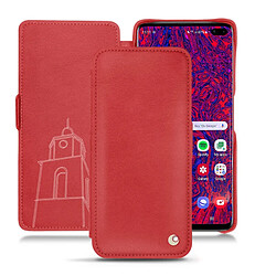 Housse cuir Samsung Galaxy S10+ - Rabat horizontal - Rouge troupelenc ( Pantone #AB191A ) - NOREVE