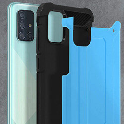 Avizar Coque Samsung Galaxy A71 Design Relief Bi-matière Antichute 1,8m Bleu pas cher