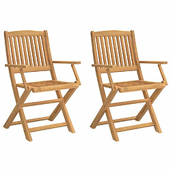 Maison Chic Lot de 2 Chaises pliables de jardin,Fauteuil Relax bois massif d'acacia -GKD66861