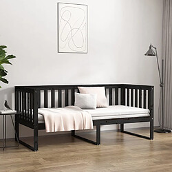 Acheter Maison Chic Lit de jour, Lit de repos pour Salon Chambre,Canapé-lit,Lit d'invité Noir 90x190 cm Bois de pin massif -MN72572