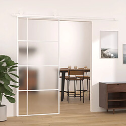 vidaXL Porte coulissante Verre ESG dépoli et aluminium 90x205 cm Blanc