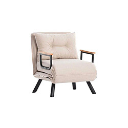 Hanah Home Fauteuil convertible en lin Sando crème.