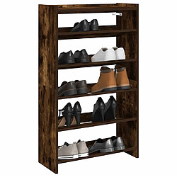 vidaXL Étagère à chaussures chêne fumé 60x25x100 cm bois d'ingénierie