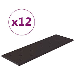 vidaXL Panneaux muraux 12 pcs Noir 90x30 cm Similicuir 3,24 m²