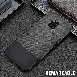 Wewoo Housse Coque de protection antichoc PU épissage + tissu pour Huawei Mate 20 Pro Noir