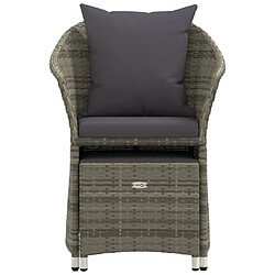 Acheter vidaXL Salon de jardin 2 pcs avec coussins Gris Résine tressée