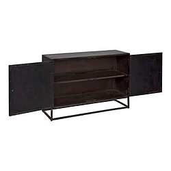 Pegane Buffet avec 2 portes en bois / fer coloris marron - Longueur 115 x Profondeur 40 x Hauteur 80 cm