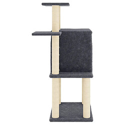 Helloshop26 Arbre à chat meuble tour grimper jouet grattage grattoir escalade plateforme avec griffoirs en sisal foncé 97 cm gris 02_0022722