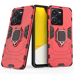 Htdmobiles Coque pour Vivo Y22 / Y22s / Y35 - housse etui rigide anti choc + film ecran - ROUGE