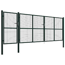 vidaXL Portail de jardin Acier 500 x 150 cm Vert