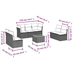 Avis Maison Chic Salon de jardin 8 pcs avec coussins | Ensemble de Table et chaises | Mobilier d'Extérieur noir résine tressée -GKD63251