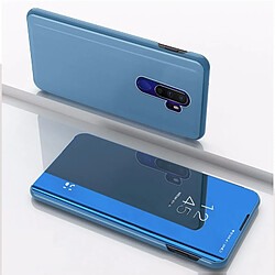 Wewoo Housse Coque Pour OPPO A9 2020 / A5 2020 Miroir Plaqué Cuir Flip Horizontal avec Support Étui Téléphone Mobile Bleu