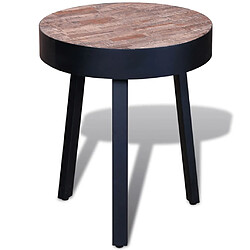 vidaXL Table d'appoint ronde Bois de teck recyclé