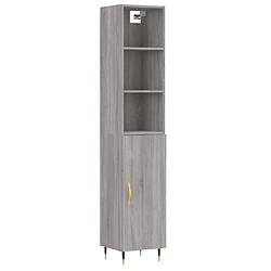 vidaXL Buffet haut Sonoma gris 34,5x34x180 cm Bois d'ingénierie