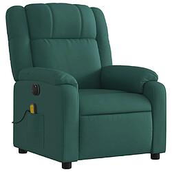 Avis vidaXL Fauteuil de massage inclinable électrique Vert foncé Tissu