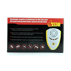 Wewoo Anti Moustique Répulsifs jaune 6W Électronique ultrasonique anti-moustiques de d'insecte de rat de avec la lumière, prise BRITANNIQUE, AC 90-240V pas cher